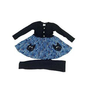 Black Kitty Cat Dress With Leggings